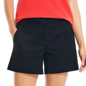Nautica Women’s Mid-Rise Twill Shorts Black NEW Size 6